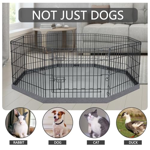 Foldable Metal Dog Exercise Pen (Gray / 24''H)