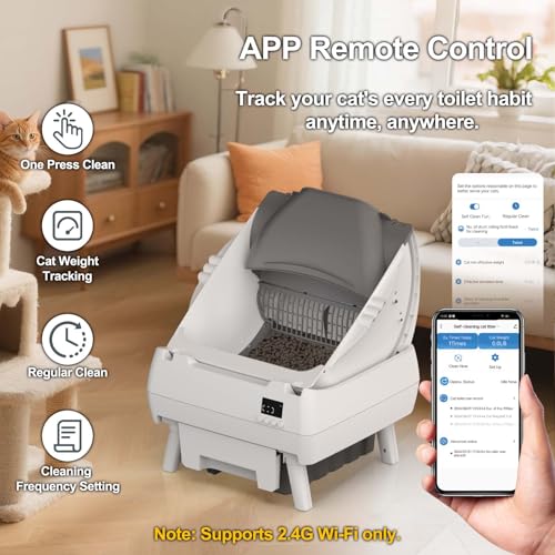 Automatic Cat Litter Box Self Cleaning (White)