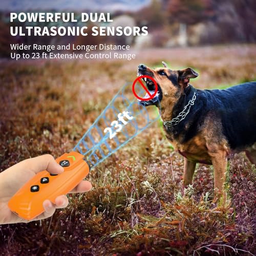 Dog Bark Deterrent Device 50FT Range Anti Barking Device for Dogs (Orange)