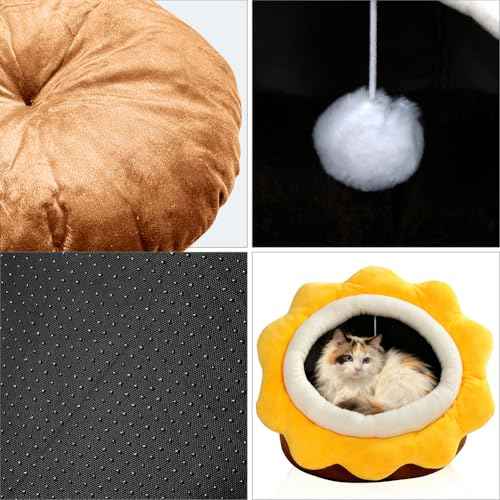 Cat Beds for Indoor Cats (Sunflower Brown / L)