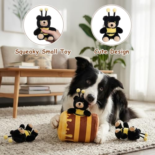 Squeaky Hide and Seek Dog Toys for Small and Medium (Honey Pot)