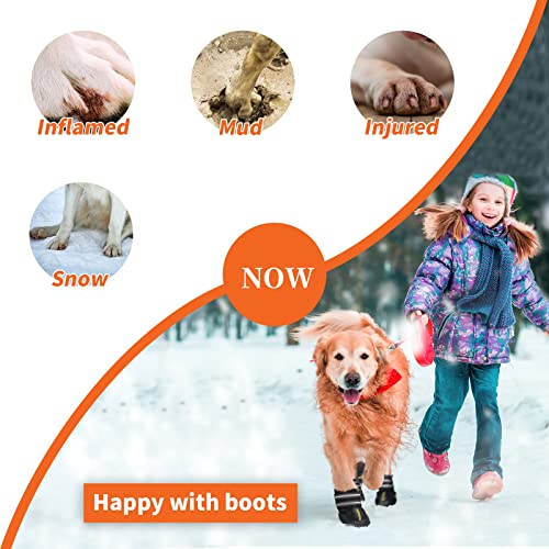 Dog Shoes Small Size Dogs (Black / Size 3:for paw width 2.0-2.2 inches (Pack of 4))