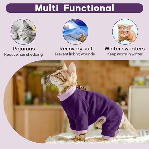 Cat Anti Licking Sweater (X-Small / Purple)