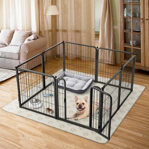 Homeplus Indoor Dog Playpen with Washable Pee Pad (Black / 24"H)