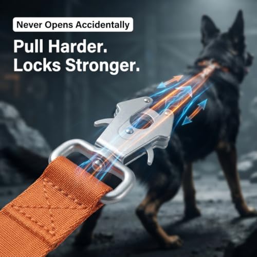 4FT Heavy Duty Traffic Short Leash (Orange)