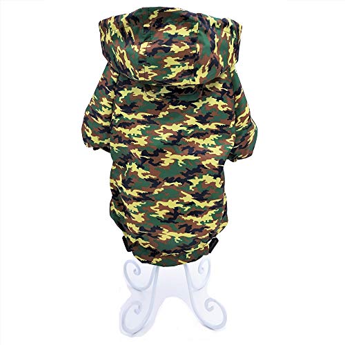 for Small Pet Cat Dog Raincoat Hoodie Coat Waterproof Rain Jacket Rainwear (CAMOUFLAGE / S: Chest - 15", Length - 12")