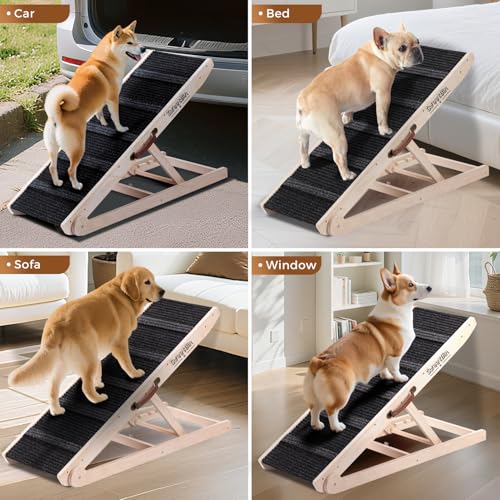 Dog Ramp for Bed (Burlywood(black)/Standard)