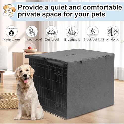 24 Inch Dog Crate Cover (24.0"L x 18.0"W x 20.0"H / Minimalist Gray)