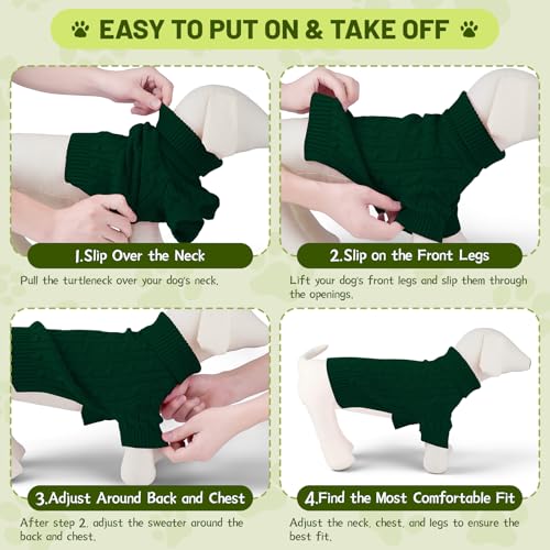 Small Dog Thermal Pullover Sweater (Dark Green(Order One Size Up) / X-Large)