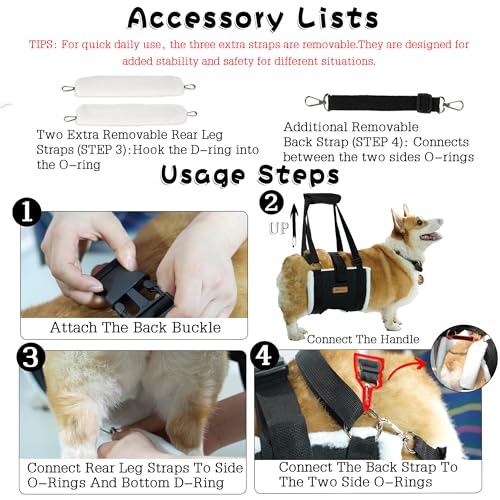 Dog Lift Harness Sling for Medium Dogs (M)