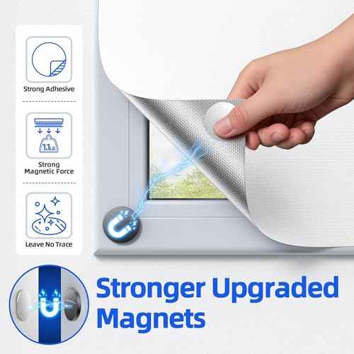 Magnetic Blackout Window Cover (White / 58"W x 75"H)