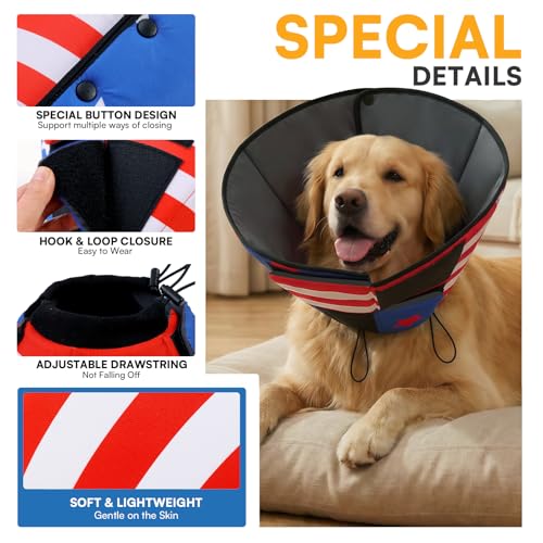 Dog Cones for Small Dogs (S / USAFlag)