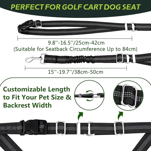 Golf Cart Dog Seat Leash (Black)