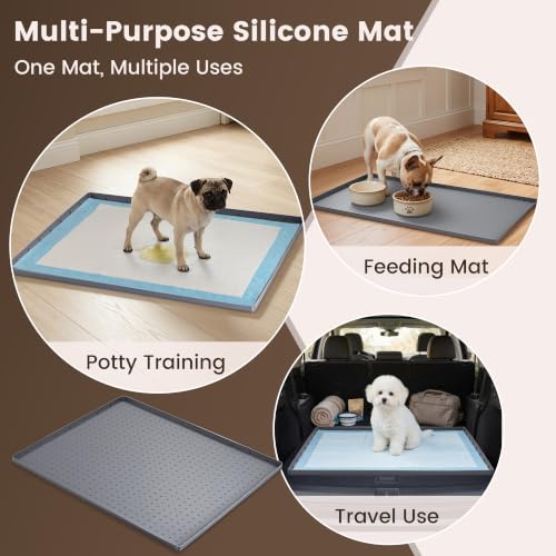 Dog Pee Pad Holder & Cat Litter Mat (Dark Gray / 34'' × 28'')