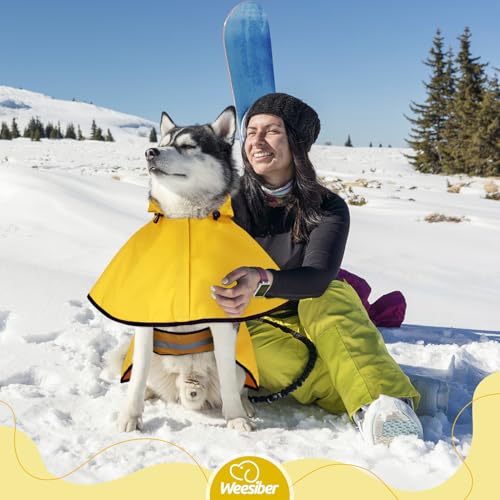 Dog Raincoat Adjustable Waterproof Dog Rain Jacket Poncho with Reflective Strip and Leash Hole (X-Large / Yellow)