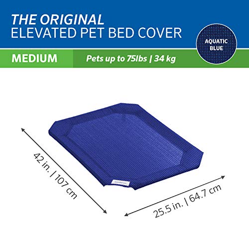 The Original Coolaroo Elevated Pet Bed Replacement Cover (Aquatic Blue / Medium / Medium)