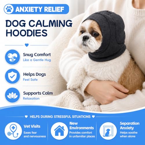 No Shake Dog Ear Wrap Quiet Ear Muffs for Hematoma (Grey / Large(Head Girth：15.8-16.7in))