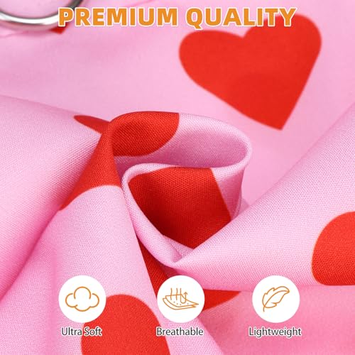 Valentine's Dog Shirt with Leash D (Medium / Pink Heart)