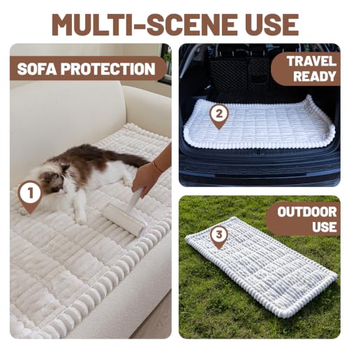 Dog Car Seat Waterproof Bed Cover Back Seat White 23.6”x51” (White / 23.6”x51”)