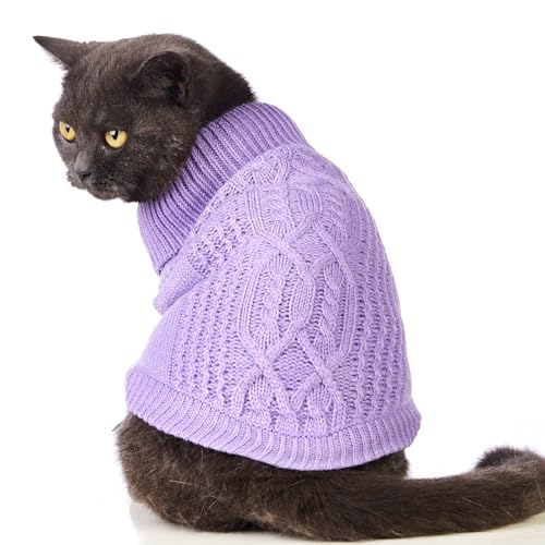 Cat Sweater Stretchy (Purple / Large)