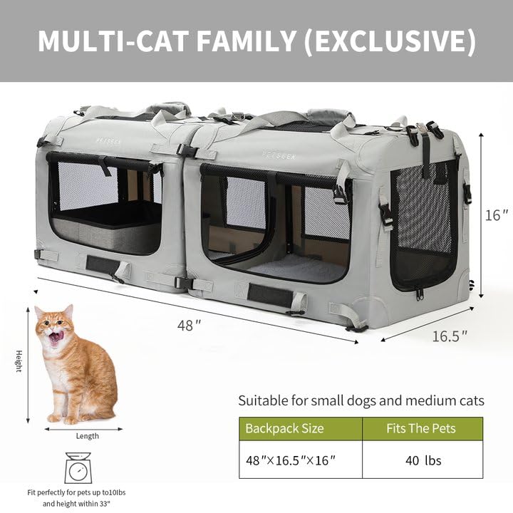 Extra Large Cat Carrier Soft Sided (Grey-2)