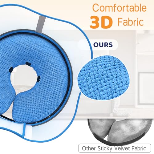 Raised Inflatable Dog Cone Alternative Collars for After Surgery (Blue / L(Neck 12"-16"))
