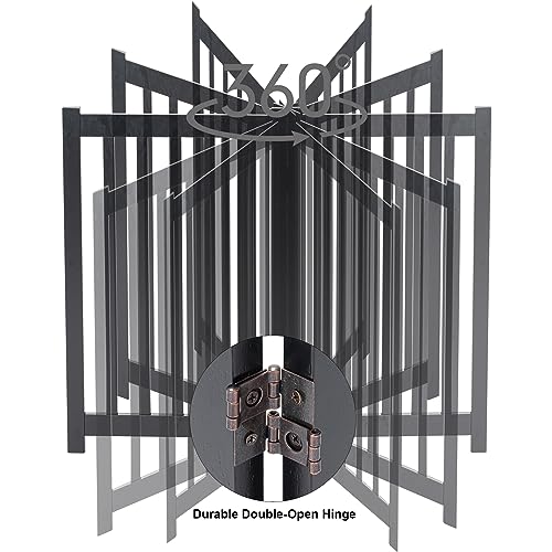 Wooden Free Standing Dog Gate 80" W x 30" H (Black / 80"W x 30"H)