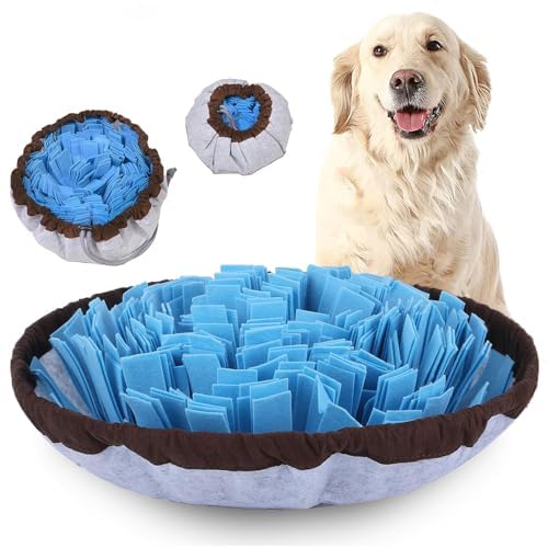 Adjustable Snuffle Mat for Dogs Puzzle Feeder Toy (Blue)