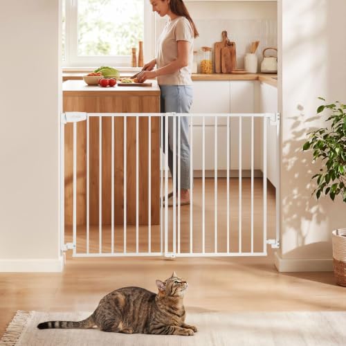 Pet Gate for Stairs (White / 31-48" Wide x 30" Tall)