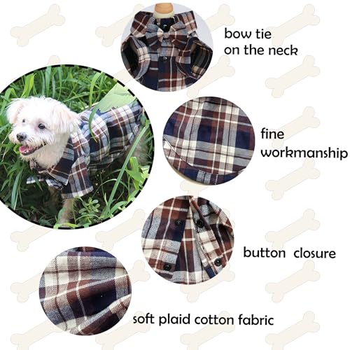Pet Shirt Clothes for Dogs and Cats (Brown&Blue / Large)