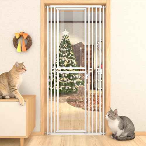 78.74" Extra Tall Cat Gate for Doorway (White / 74)