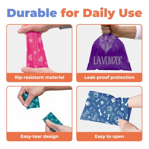 Poop Bags for Dogs (Assorted Colors 2 / 150 Bags)