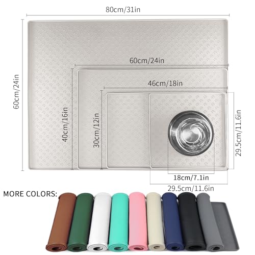 Dog Food Mat Anti (11.8"L x 11.8"W / Cream)