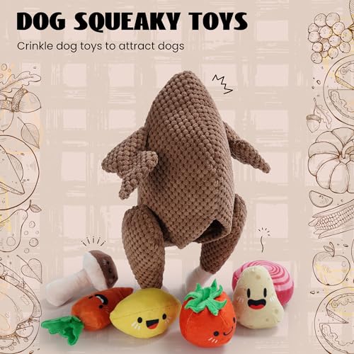 7 in 1 Thanksgiving Turkey Dog Toys (Thanksgiving Turkey)