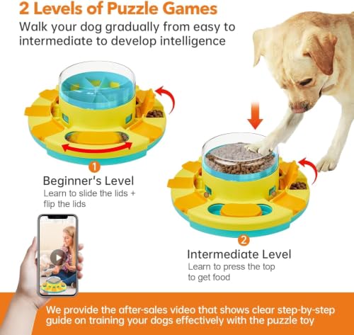 Dog Puzzle Toy 2 Levels (Yellow Blue)