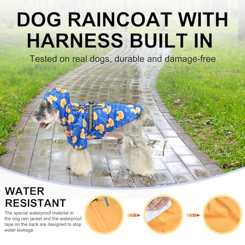 Dog Raincoats for Large Dogs (Duck Blue / L(Back 18.1", Chest 25.5", Neck 18"))