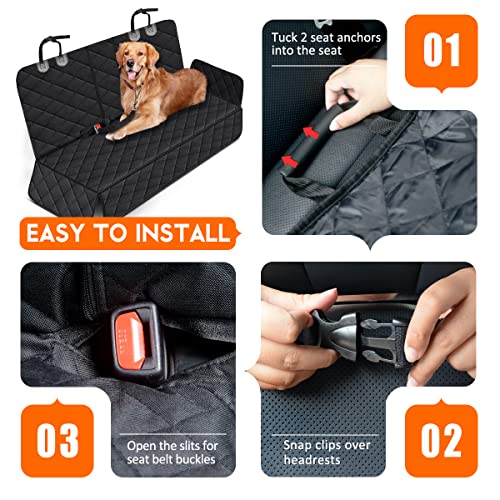 Dog Car Seat Cover (Black / Standard - 53" Length)