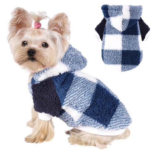 Dog Sweaters for Small Dogs (X-Small (Chest 12.2 in) / Blue Plaid)