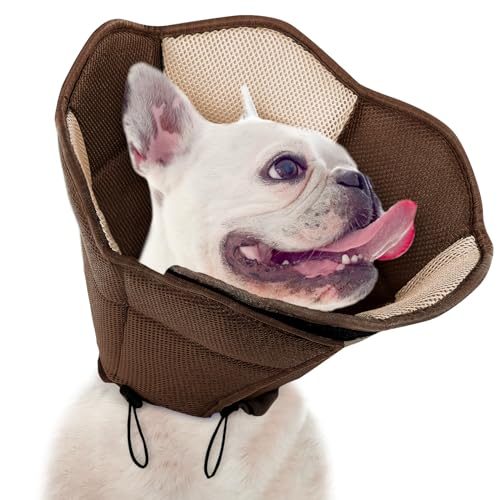 Dog Cone Soft Cone for Dogs to Stop Licking (Brown / Small)