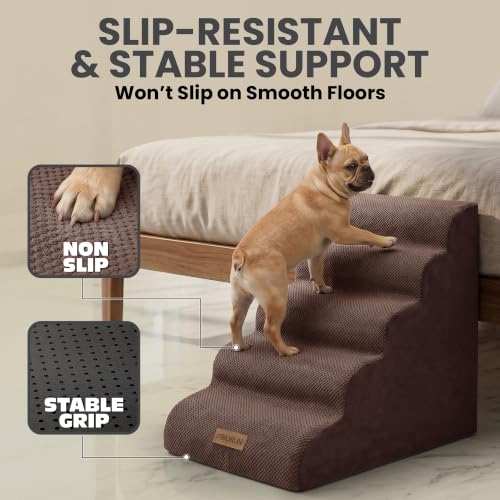 Dog Stairs for High Beds (Chocolate / Stairs 24.5"H)