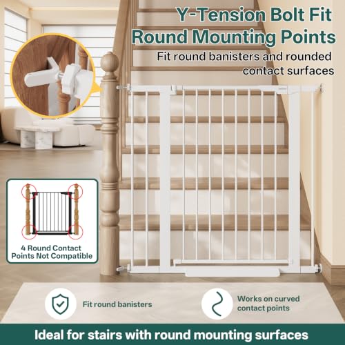 29.6 39.1 in Wide x 35.5 in High Extra Tall Baby Gate (White / 29.6-39.1"W x 35.5"H)