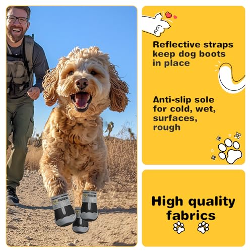 Dog Shoes for Dogs (Black / Width 1.77 in)