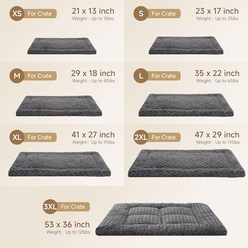 Washable Dog Bed Mat Large Size Fluffy Pet Crate Pad 48x30 XXL (Blue / 48.00" x 30.00" x 1.50")