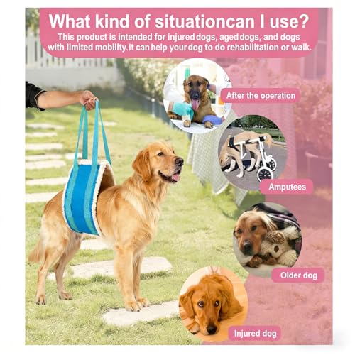 20 150lb Dog Sling for Large Dogs Hind Leg Support (Blue)
