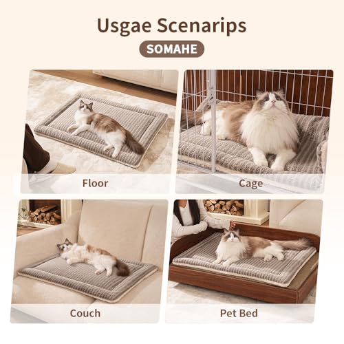 Self Warming Cat Bed Mat (Coffee / M(23.6×15.7x 1.5inch))