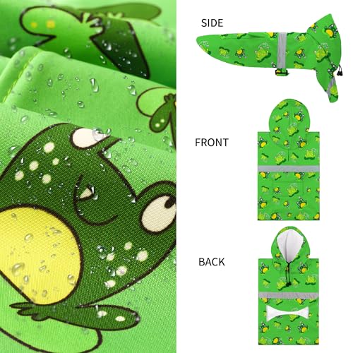 Large Dog Raincoat Adjustable (Large (Pack of 1) / Green Frog)