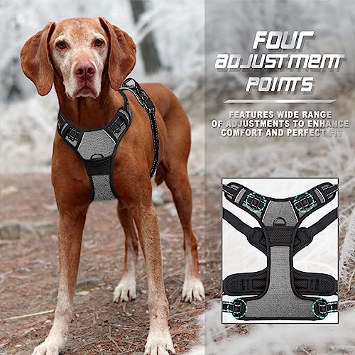 Dog Harness No Pull for Large Dogs Front Back Clips (X-Large(Chest:30-38”) / Dark Grey)