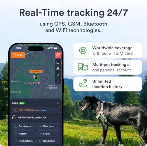 GPS Pet Tracker for Dogs (Dog Tracker - 4 Months Included)