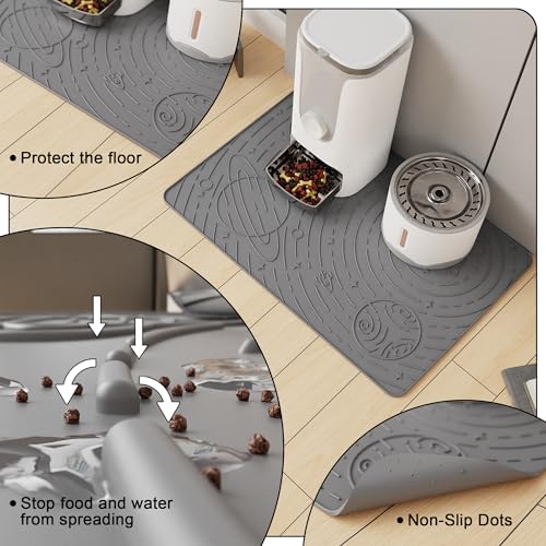 Galaxy Pet Feeding Mat (23.6"L x 15.8"W / Grey)
