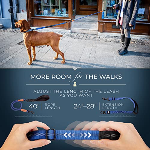 Heavy Duty Bungee Rope Leash (Adjustable Premium Blue)